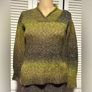 Coldwater Creek Green Ombré Wool Blend Sweater Women’s XS